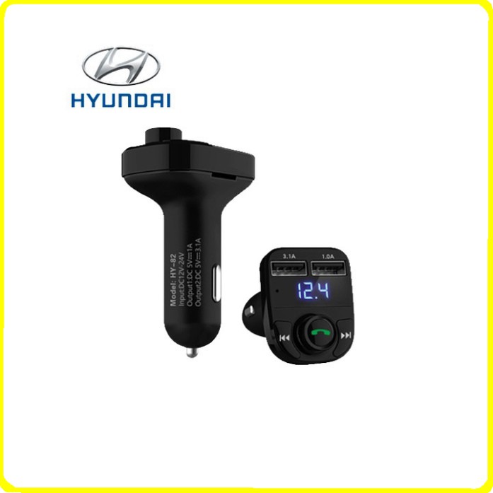 Sản phẩm Tẩu nghe nhạc ô tô nhãn hiệu Hyundai HY-82: QC3.1A và 1A, Micro SD 32G, USB định dạng FAT32, hỗ trợ dung lượng