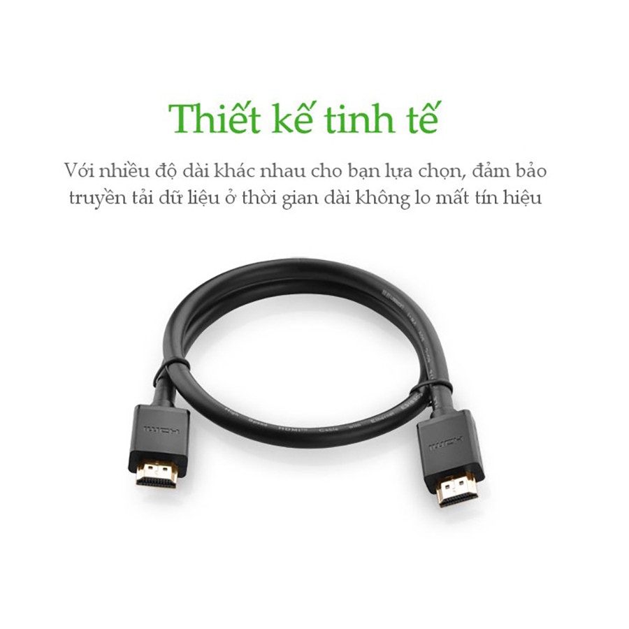 Cáp HDMI Ugreen 10107 dài 2m hỗ trợ 3D,4K chính hãng - Hapustore