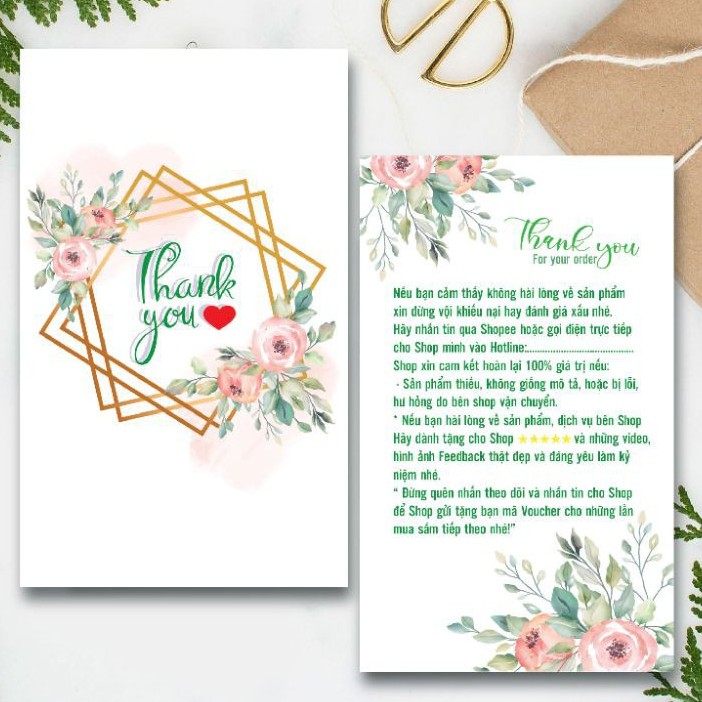 COMBO 200 THANK YOU CARD/THIỆP CẢM ƠN GIÁ SIU RẺ DÀNH CHO CÁC SHOP ONLINE