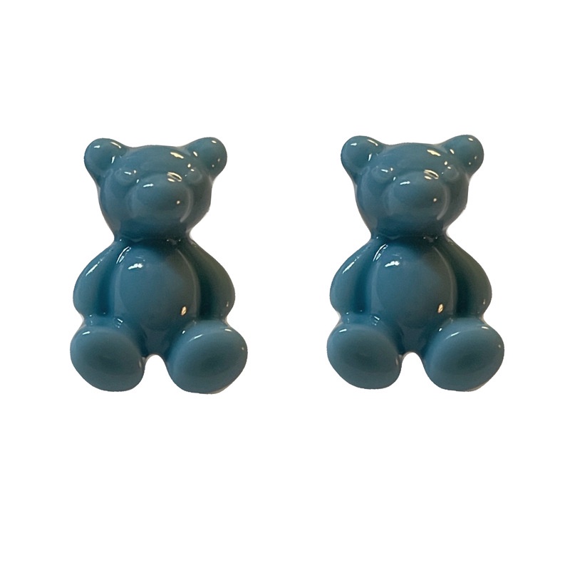 Bông Tai Hình Gấu Hoạt Hình Màu Xanh Dương Dễ Thương Xinh Xắn