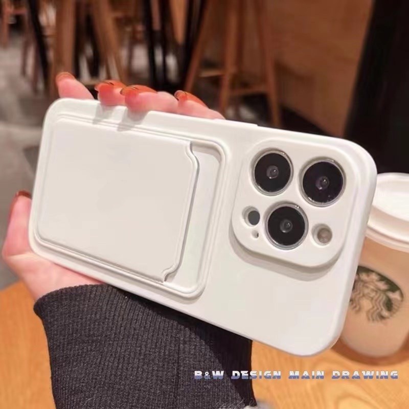 Ốp Điện Thoại Silicon Mềm Chống Sốc Có Ngăn Đựng Thẻ Thời Trang Cho iPhone 13 12 11 Pro MAX IX XS MAX XR 7 8 Plus