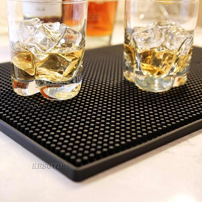 Thảm Cao Su Màu Đen 30x15x1cm Lót Trang Trí Cho Quầy Bar / Nhà Ở / Quán Cà Phê Kesoto2