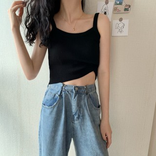 [SẴN] Áo hai dây croptop len Ulzzang Quảng Châu ALB7