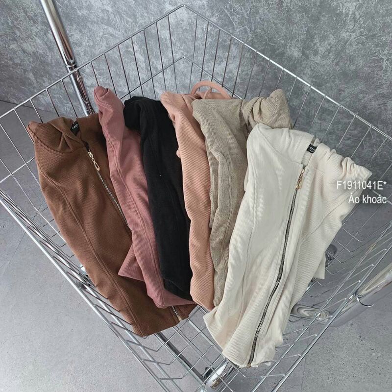 Áo khoác croptop có nón kéo khóa tay dài!