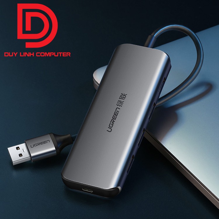 Bộ chia USB 3.0 ra 4 cổng Ugreen 50768 vỏ nhôm cao cấp