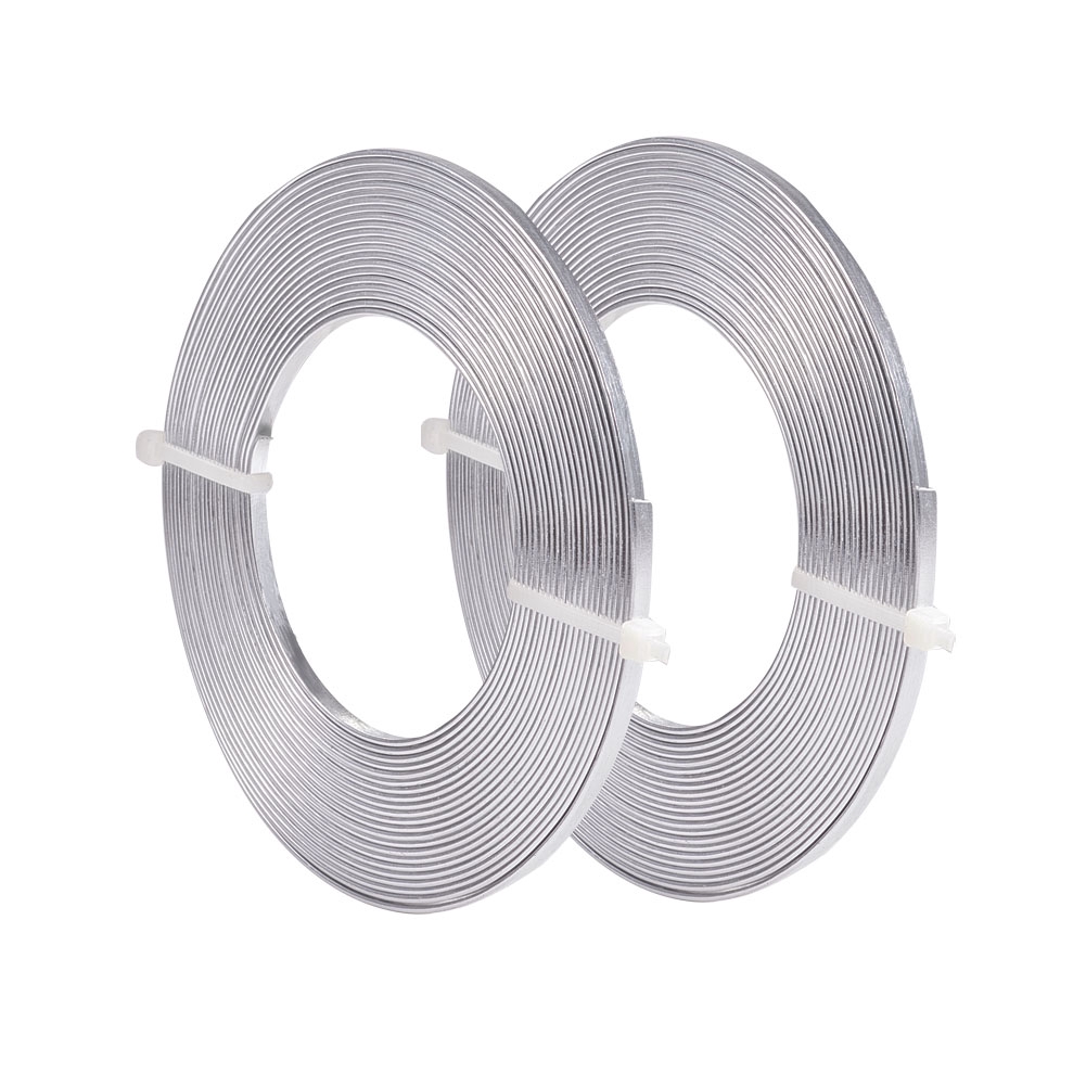 2roll 10m (33FT) 3mm Wide Gold Aluminum Flat Wire Anodized Flat Artistic Wire for Jewelry Craft Beading Making 5m/Roll