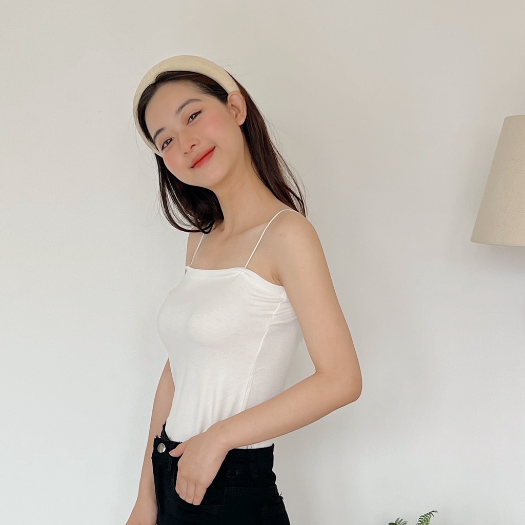 Áo hai dây sợi bún, áo thun cotton có dây co giãn thoải mái AE1