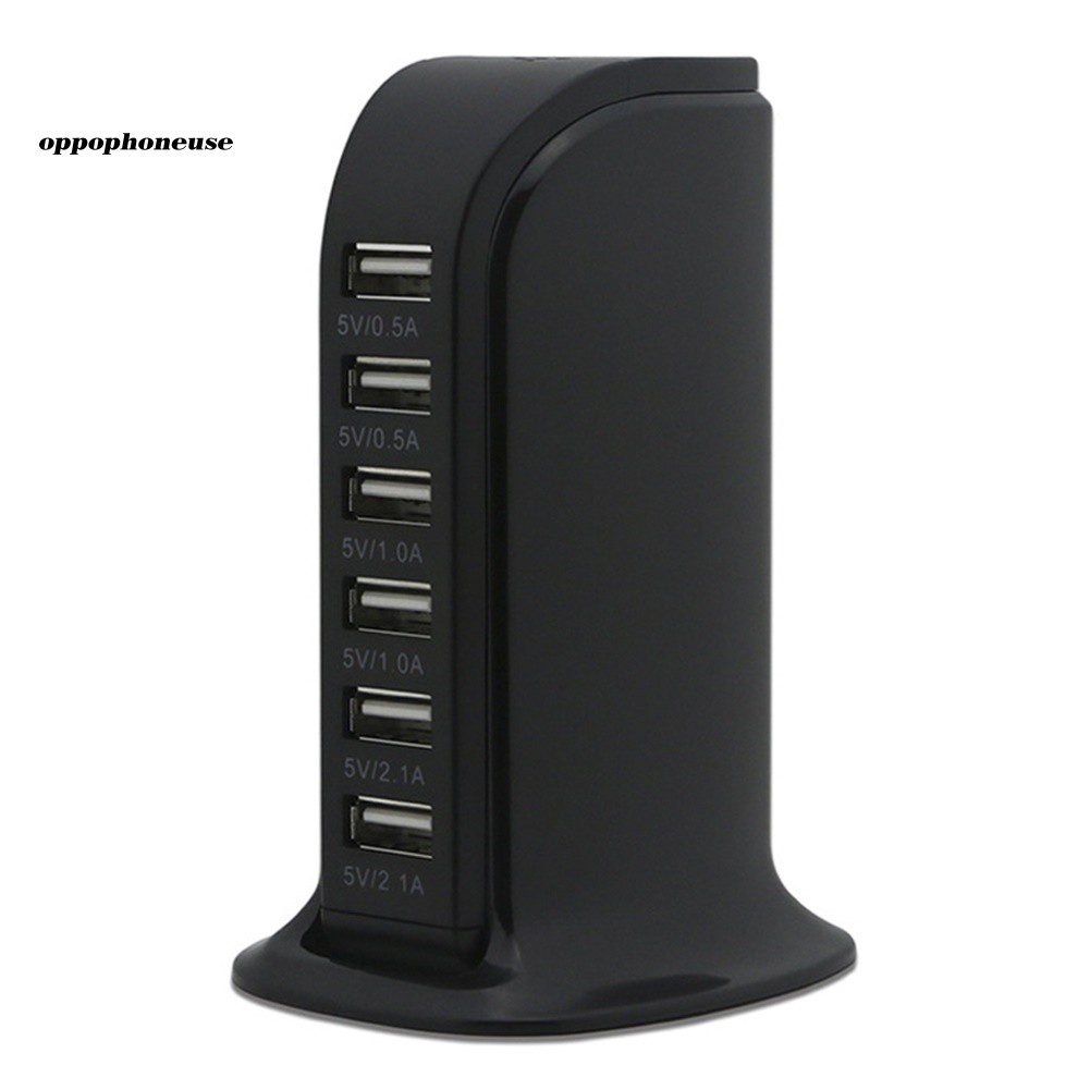 【OPHE】6 USB Port Hub Charger Phone Desktop Rapid Charging Station Extension Socket