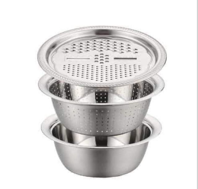 BỘ RỔ NẠO INOX 304 ĐA NĂNG TIỆN LỢI 3 CHI TIẾT