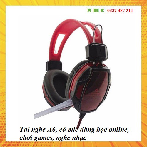 Tai Nghe Chụp Tai QL A6 - Chơi game - nghẹ nhạc- học online có mic nói dùng cho máy tính và điện thoại