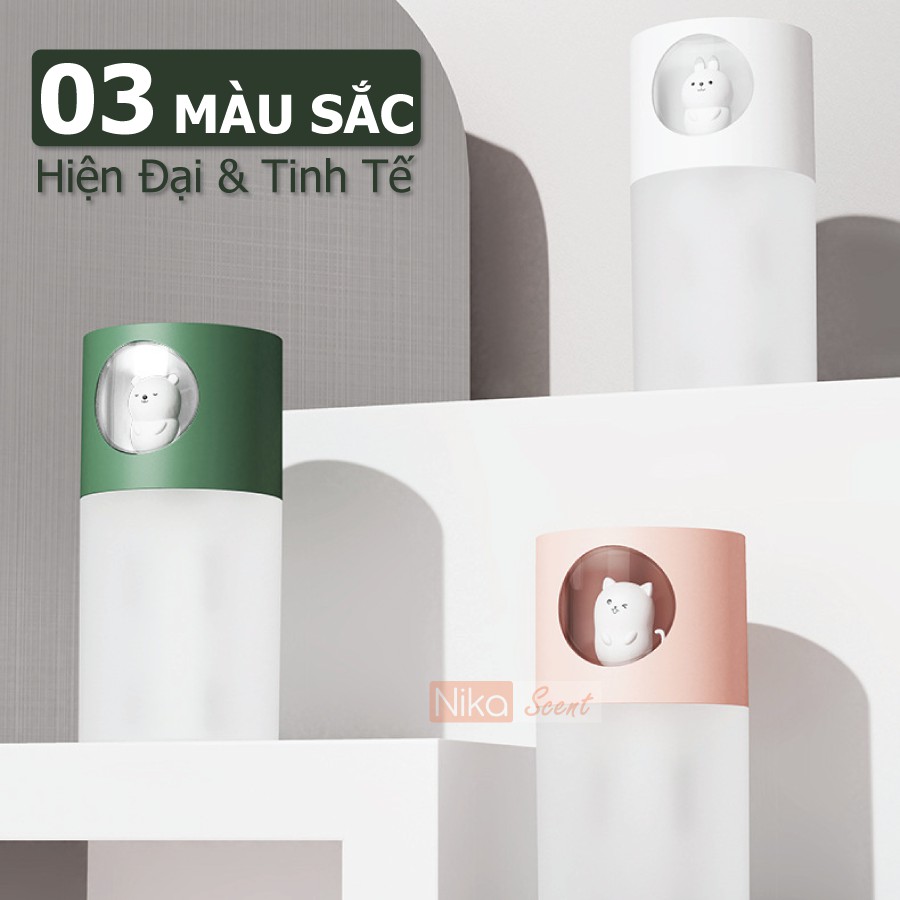 Máy Xông Khuếch Tán Tinh Dầu Kết Hợp Ion Âm Với Đèn Led Có 2 Lõi Phun Nikascent + Tặng 1 lọ tinh dầu 10ml