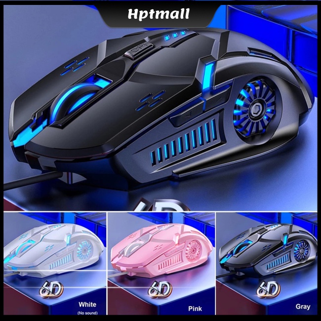 Chuột chơi game NTO G5 có dây 6 nút yên lặng đèn nền nhiều màu sắc 4 tốc độ 3200 DPI RGB