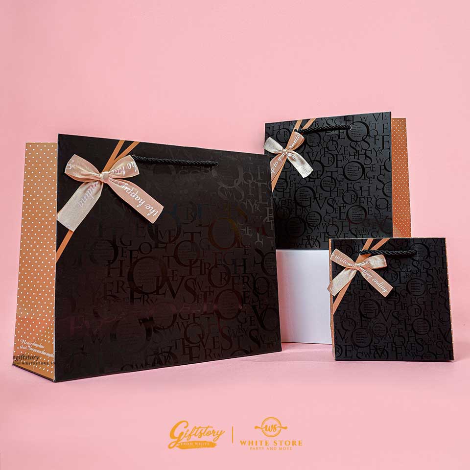 Túi Giấy In UV Họa Tiết Chìm Cao Cấp BLACK LUXURY - Đựng quà tặng sang chảnh chất lượng cao cấp chỉ có tại WhiteStore.vn