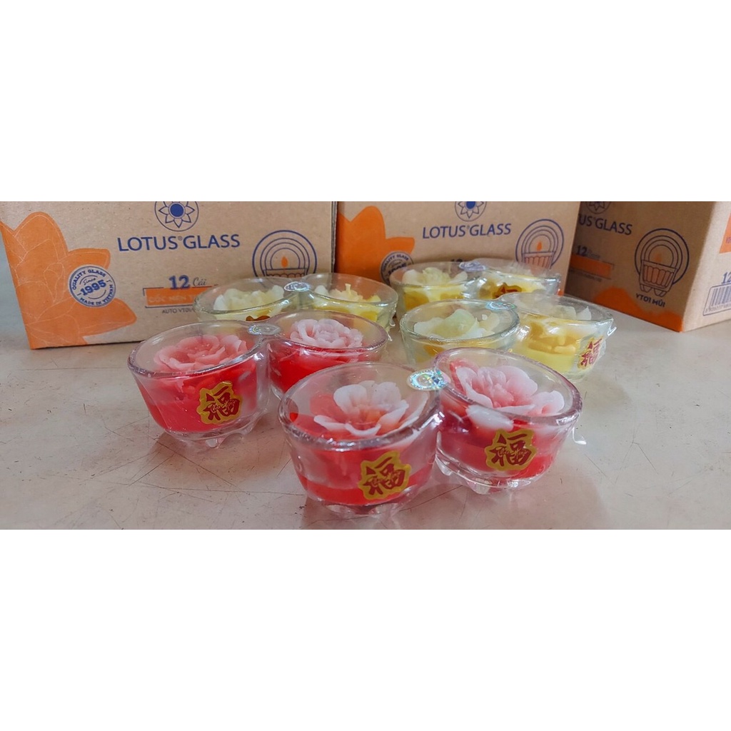 Đèn cầy ly  cúng T01 sáp bơ cháy liên tục 10 tiếng