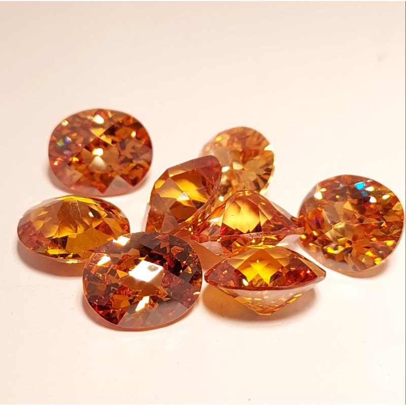 Citrine Stone Top Luster Double Cutting