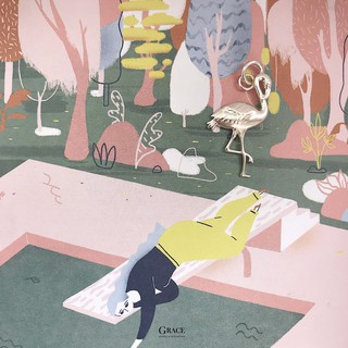 Charm bạc Grace - Flamingo