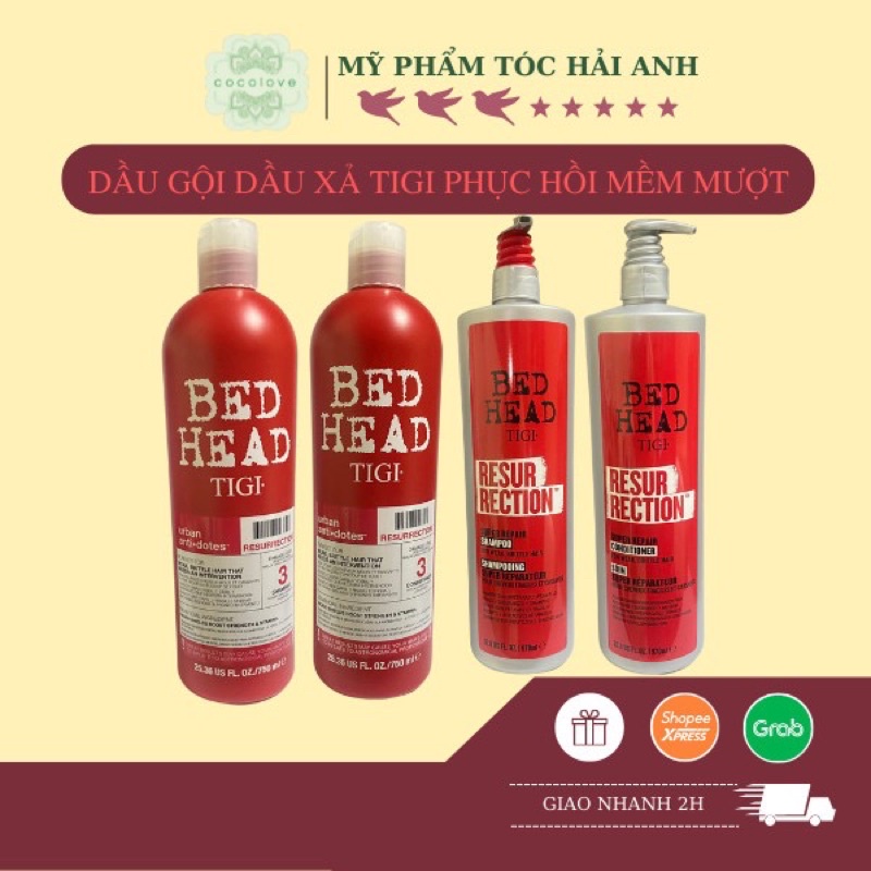 Cặp Gội Xả Tigi Đỏ ❣️Free Ship❣️ Dầu Gội Xả Tigi Đỏ Bed Head Giành Cho Tóc Hư Tổn, Làm Thơm Tóc, Mang Lại Sự Mượt
