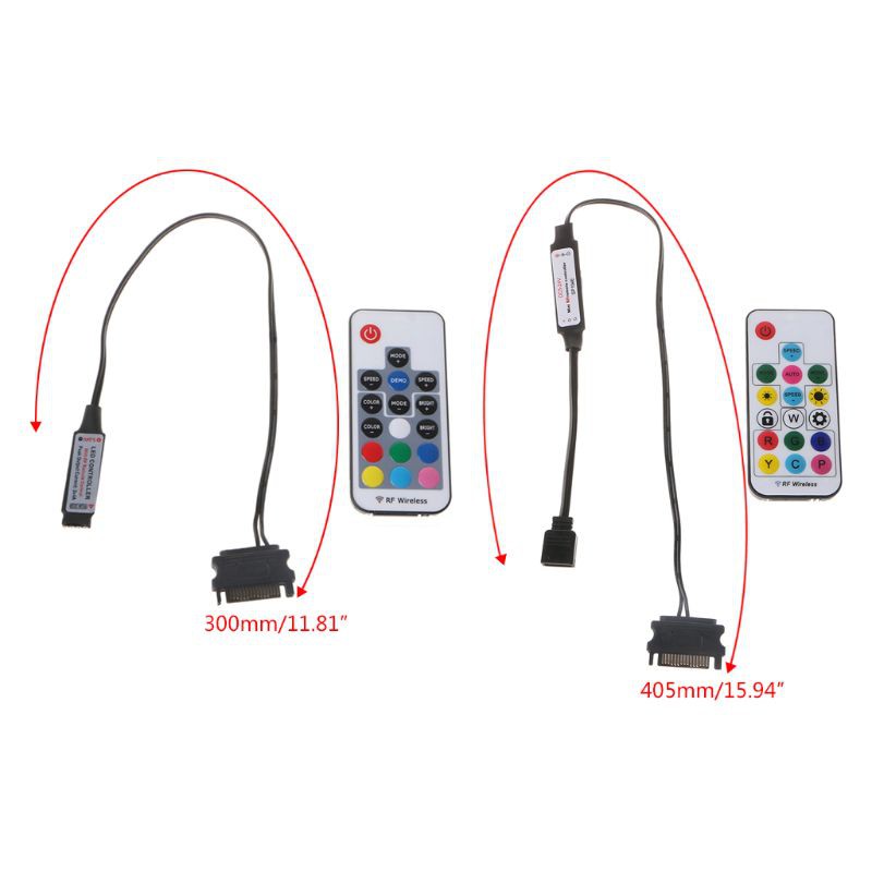 H.S.V✺RGB Controller RF Wireless Remote Control for Case LED Light 3Pin 5V/4Pin 12V