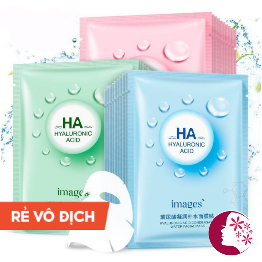 Mặt nạ giấy dưỡng trắng da mụn cấp ẩm thải độc HA Images - mn02 Nội địa