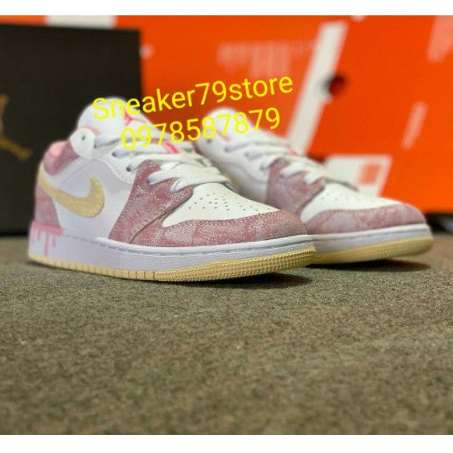 Giày Nike Air Jordan 1 Low Strawberry Ice Cream CW7104-601 Women  Hình Ảnh Độc Quyền