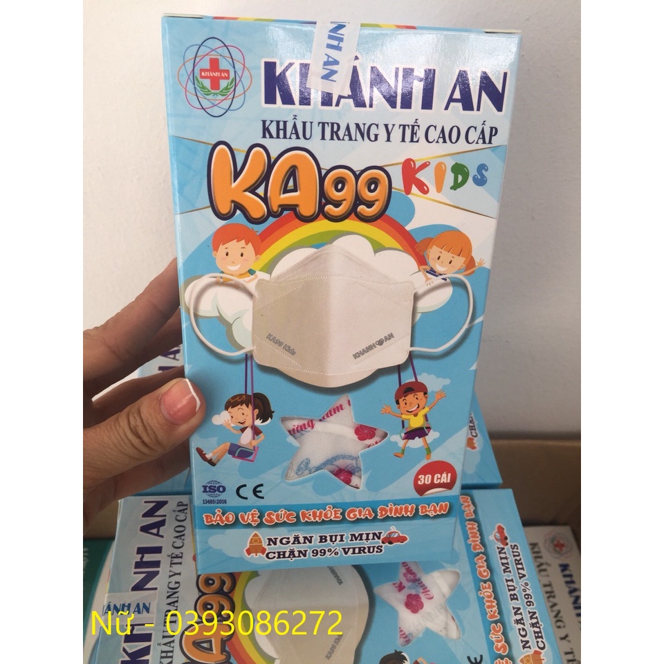 Khẩu trang y tế cho em bé KA99 thiết kê 4D ôm sát khuôn mặt bé dễ thở kháng khuẩn- Nsafe