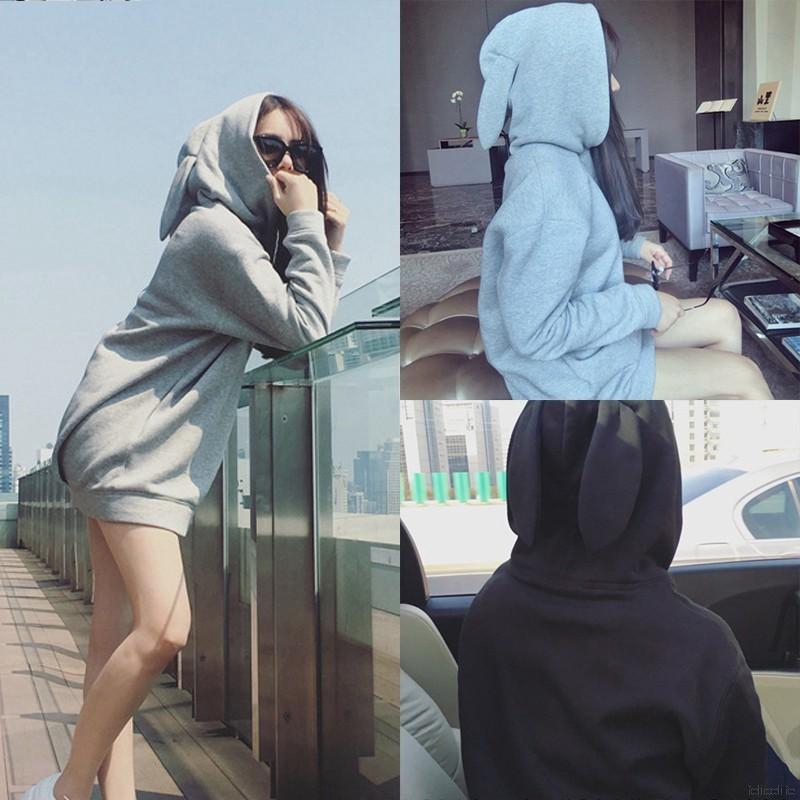 FREESHIP ĐƠN 99K_ Áo hoodie phối tai thỏ thời trang xinh xắn cho nữ