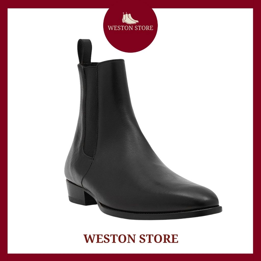 Chelsea boots da bò thật bảo hành 12 tháng, giày bốt nam cổ cao, đế cao weston CH.1239 phiên bản PLUS 2022 .