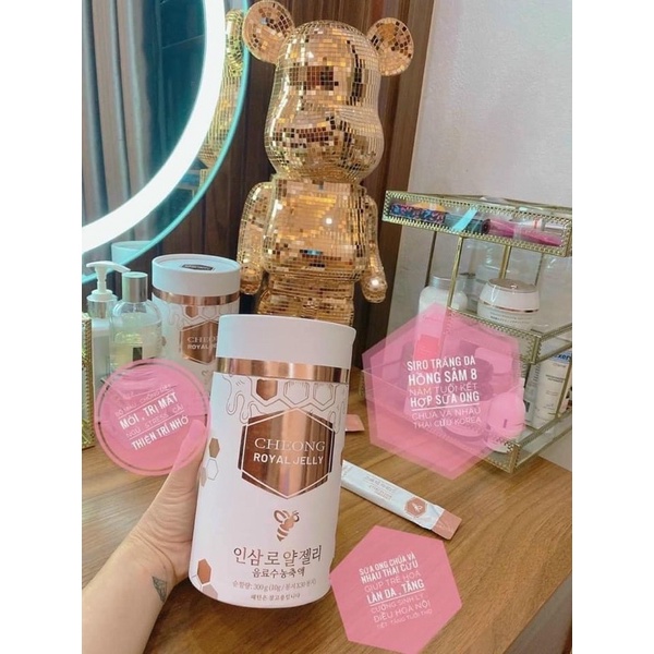 Colagen sữa ong chúa Cheong royal jelly hộp 30 gói trẻ hoá sáng da mờ nám