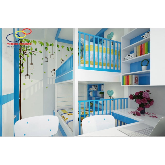 Giường tầng cho bé Viethome thiết kế độc đáo hiện đại - Nội thất Viethome bảo hành & bảo trì sản phẩm 6 năm