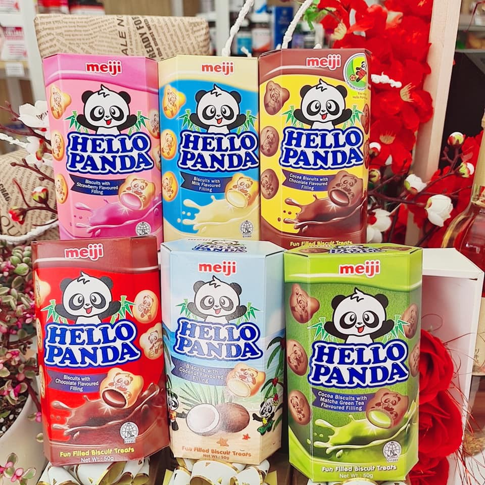 Bánh gấu Meiji Hello Panda nhân kem tươi – hộp 50g Date 2022