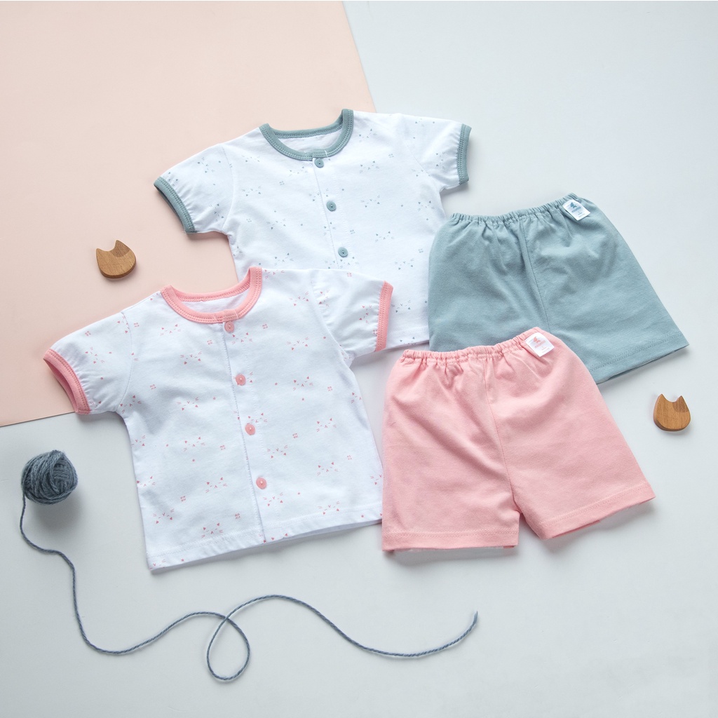 Bộ Quần Áo Sơ Sinh Cộc Tay, Nút Giữa New MIOMIO - Hoạ Tiết Cho Bé Trai, Bé Gái (Từ 0-24 tháng), Vải Cotton