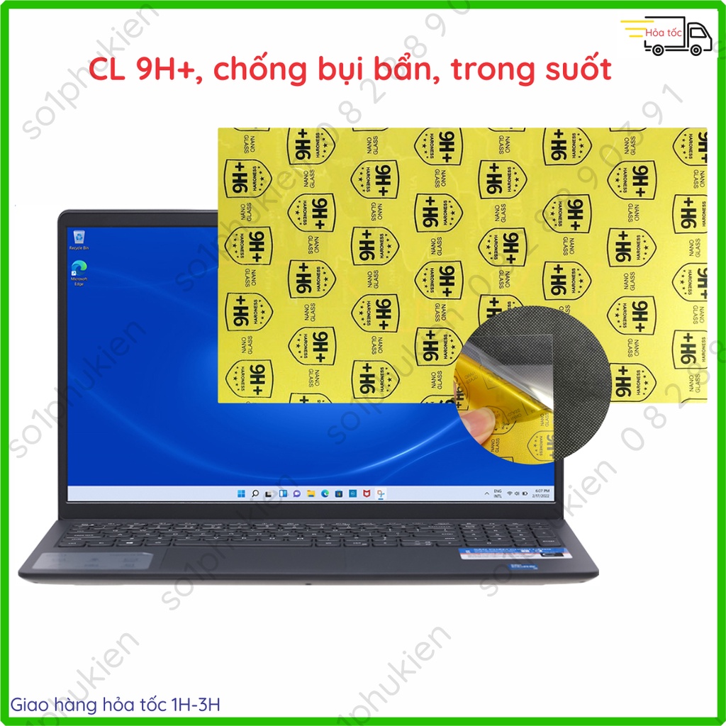 Dán màn hình cường lực Laptop Dell Inspiron 15 3511 nano dẻo trong suốt/ chống vân tay/ chống nhìn trộm/ bảo vệ mắt
