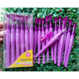 Hộp 12 cây bút gel mực tím Chosch 885 ngòi 0.5mm chính hãng