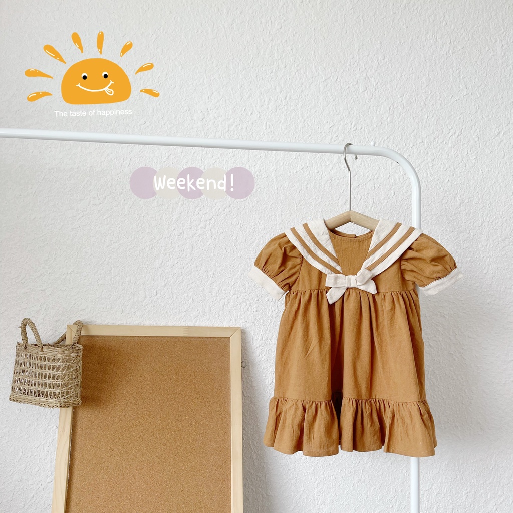 Váy hè cổ thủy thủ cho bé gái 1-5 tuổi (Mã 080701)