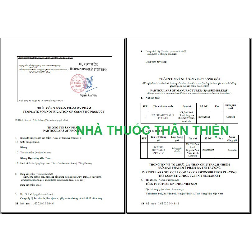 {2in1} XỊT KHOÁNG NƯỚC HOA HỒNG KLAMY HYDRATING MIST TONER (KHÔNG CỒN) - 150ML