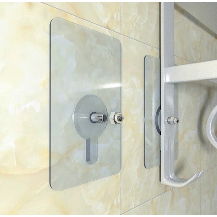 Miếng Dán Tường Kèm Ốc Đinh Vít - Móc Dán Đinh Không Cần Khoan Tường Treo Tranh, Treo Kệ