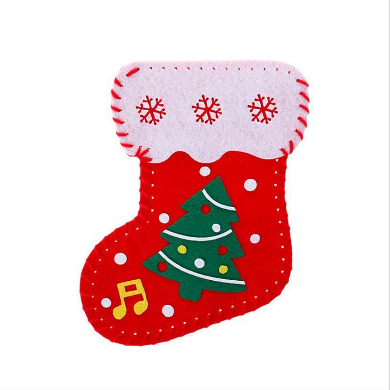 Túi Handmade Vải Nỉ Hình Chiếc Vớ Đựng Quà Noel Đáng Yêu Cho Các Bé