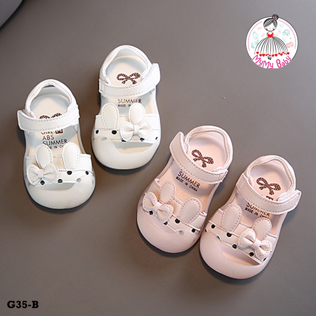 Giày sandal thỏ bịt đầu quai dán