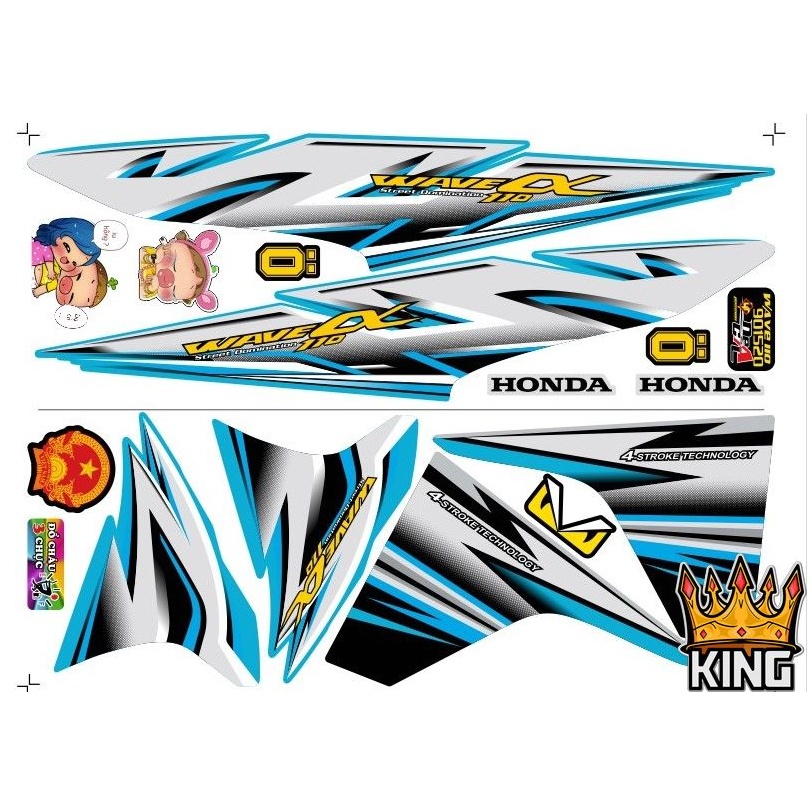 Tem Rời Wave 110cc, Tem Dán Xe 110cc Alpha V5  -Ảnh Thật -#Temxemay#Decal #Wave #Wave110 #Wave110cc