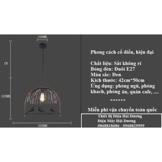 Đèn thả trần lồng chim đen TN215