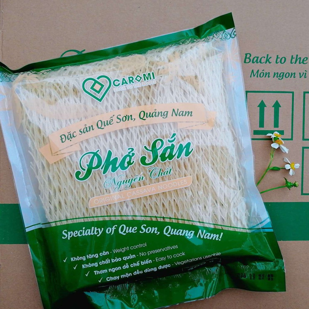 [Mua nhiều] Phở sắn Nguyên chất Caromi - đặc sản Quảng Nam, thực phẩm sạch, hỗ trợ giảm cân, chay mặn dùng được, 400g | BigBuy360 - bigbuy360.vn