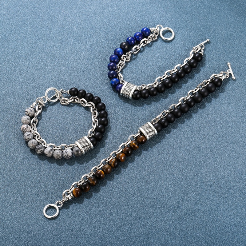 Vòng Tay Chuỗi Hạt Đá Bằng Hợp Kim Đồng