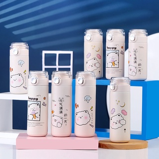 Bình giữ nhiệt nóng lạnh 450ml nắp bật chống rò rỉ inox 304, siêu dễ thương