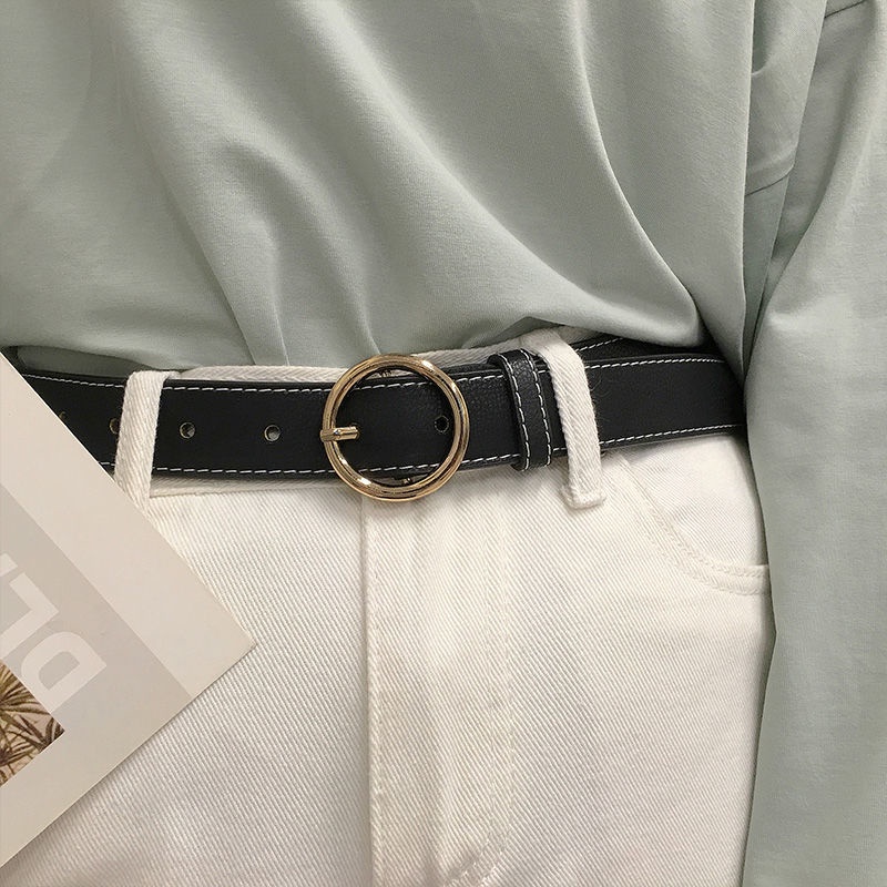 Thắt Lưng Phối Khóa Cài Thiết Kế Đơn Giản Dễ Phối Đồ Thời Trang Phong Cách Hàn Quốc Cho Nữ