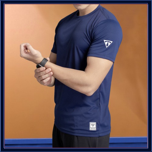 Áo thể thao nam màu xanh Navi NUTTY, áo tập gym, vải thun lạnh, co dãn 4 chiều, chuẩn form, thoải mái | BigBuy360 - bigbuy360.vn