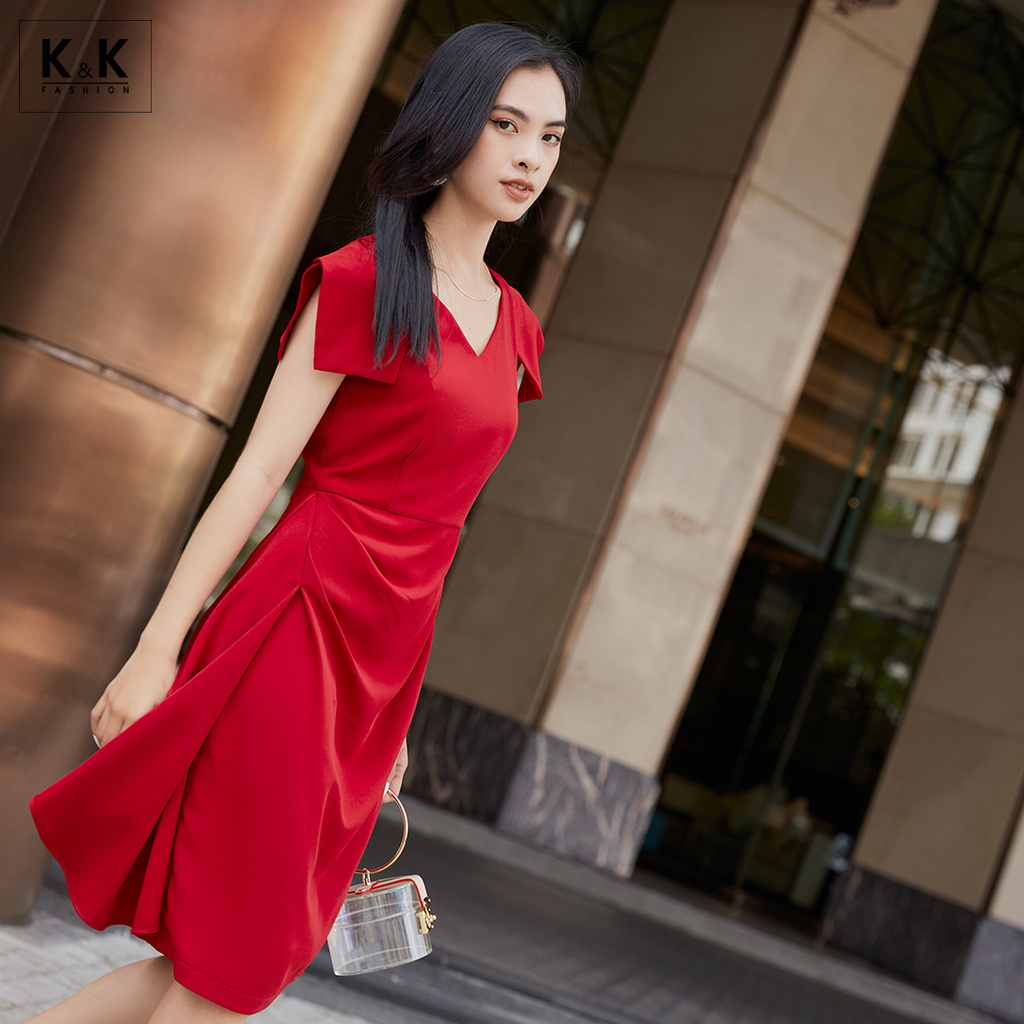 Đầm Dự Tiệc Sang Trọng K&K Fashion KK105-20 Màu Đỏ Dáng Chữ A | BigBuy360 - bigbuy360.vn