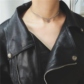 vòng cổ Choker Mặt Trái Tim Đính Đá