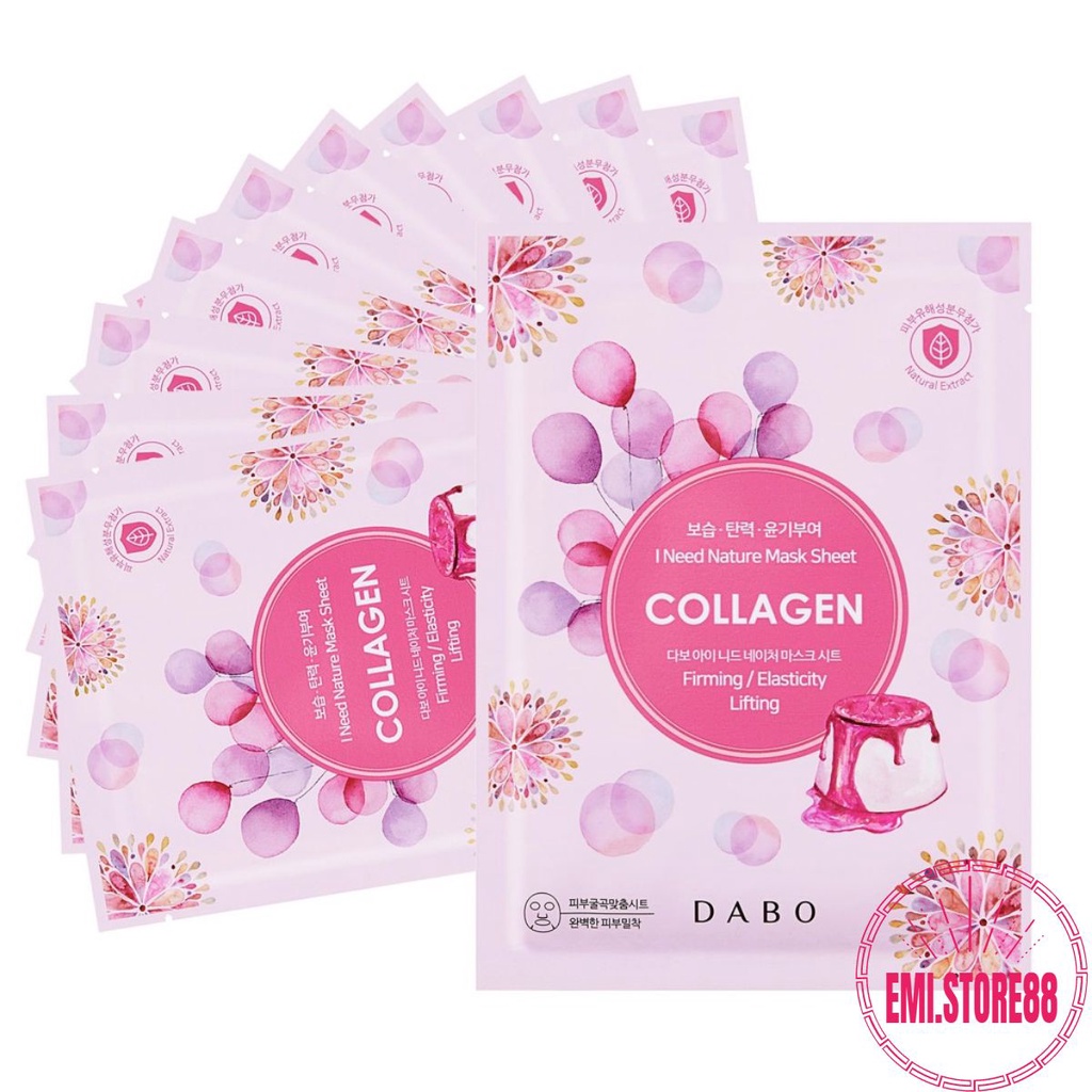 Mặt Nạ Đắp Mặt Tinh Chất COLLAGEN  I NEED cao cấp DABO HÀN QUỐC Bộ 10 Miếng (hàng chính hãng)