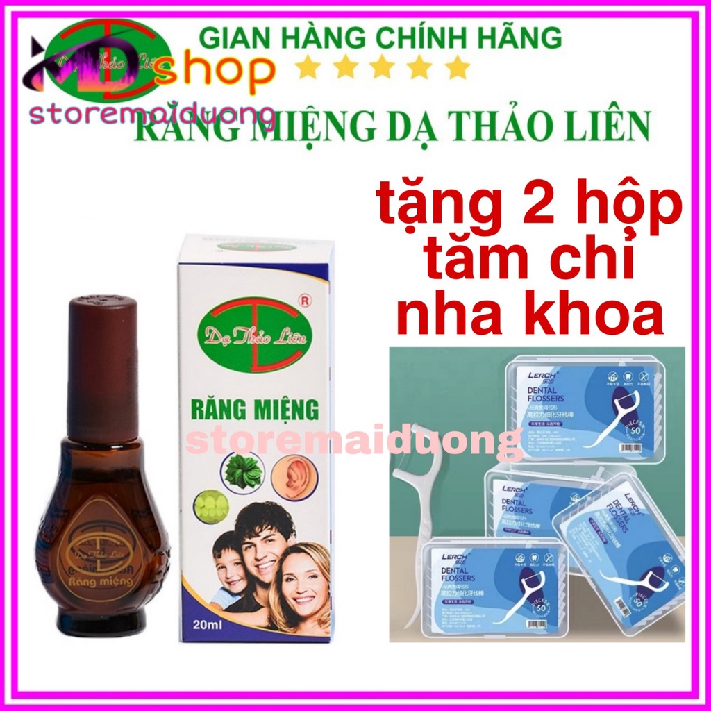 Tinh Dầu Răng Miệng Dạ Thảo Liên 20ml (tặng kèm 2 hộp tăm chỉ nha khoa )