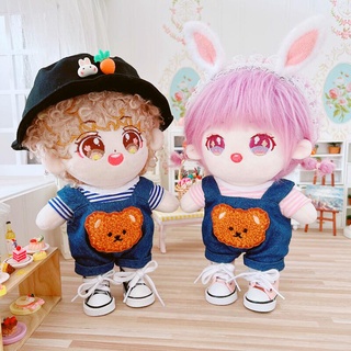 Yếm jean gấu cho doll 20cm